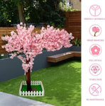 ZUN Artificial Cherry Blossom Tree, Fake Tree Artificial Pink Sakura Tree Wishing Tree Christmas Tree 77256911