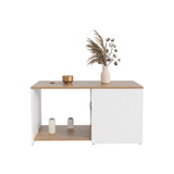 Adele 31" Wide Coffee Table with Three Shelves White - Natural Oak B070P254787