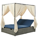 ZUN Adjustable Sun Bed With Curtain,High Comfort,With 3 Colors 27294957