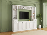 Minimalist Entertainment Wall Unit Set Bridge for TVs Up to 75'', Ample Storage Space TV Stand 44609856