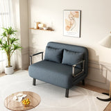 39 Convertible Chair Bed, Tri-Fold Sofa Bed with Adjustable Backrest & Pillow, Leisure Chaise W1767106625