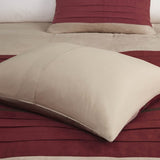 7 PC Pieced Faux Suede Comforter Set Red Cal King B03596841