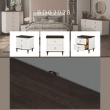 White and Brown 2-Drawer Nightstand with USB Port B062P209003