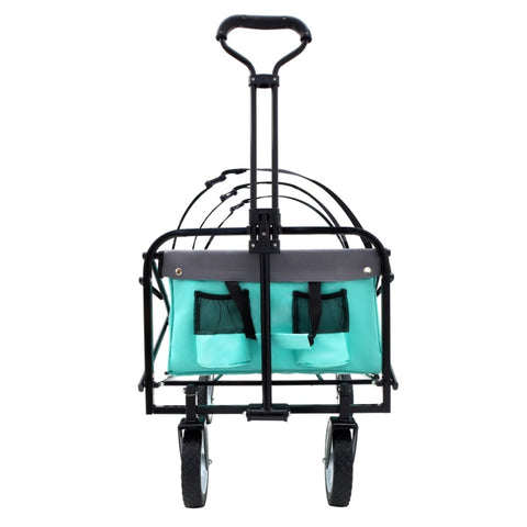 ZUN 360lbs Collapsible Foldable Wagon Cart with strapping system ,Beach Wagon Utility Cart Utility Wagon W2932P234994