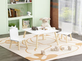 Kids Table and 2 Chairs Set, 3 Pieces Toddler Table and Chair Set, Wooden Activity Play Table Set 46335211