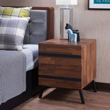 Walnut and Sandy Black 2-drawer Nightstand B062P181337