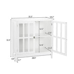 ZUN FCH Transparent Double Door Side Cabinet White 44876940