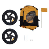 Yellow Outdoor Heavy Duty Foldable Utility Pet Stroller Dog Carriers Bicycle Trailer W136458017