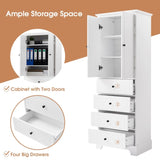 ZUN Storage Cabinet with 2 Doors and 4 Drawers for Bathroom, Office, Adjustable Shelf, MDF Board with 04632188