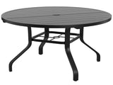 Round Dining Table, 41" Round Patio Table Wood-Like Grain with 1.57" Umbrella Hole, Metal T3623P504736