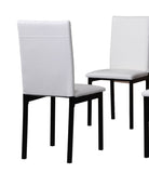 Noyes Faux Leather Seat Metal Frame Dining Chairs, Set of 4, White T2574P164527