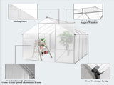 6x8 Hybrid Polycarbonate Greenhouse Silver 36140832