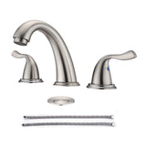 8-Inch 3 Holes 2 Handles Bathroom Sink Faucet, Brushed Nickel W122466237