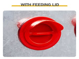 Automatic Chicken Feeder Rodent Proof, 4 Ports Large Capacity Metal Poultry Feeder with Handles and 42527286