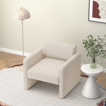 ZUN BEIGE single sofa chair, upholstered comfortable chair with armrests, for dining room/bedroom/living W487P183018