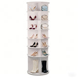 7 Tier Rotating Rack, High Bottom Design Rotating Rack Tower, Free Standing 360&deg Spinning W3204P300607