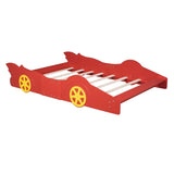 Full Size Race Car-Shaped Platform Bed with Wheels,Red WF298788AAJ