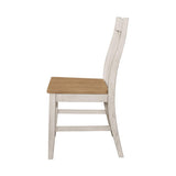 ZUN Set of 2 Wooden Dining Chairs, Natural and Off White B016P225496