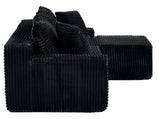 94.06 Inch Right Chaise L Shaped Boneless Cloud Sectional Sofa, Modular Corduroy Couch with Arm W1193P539072