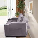 ZUN 1 multifunctional foldable sofa bed in 3 different lengths, modern sofa, upgraded suede fabric, W1910P268395