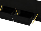 Modern Rectangular High Gloss Coffee Table for Living Room with Storage and Gold Base, 4 drawers, N735P350386B
