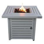 ZUN 25'' H x 30'' W Steel Outdoor Fire Pit Table with Li B120P205883