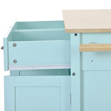 ZUN Kitchen Island Cart with 4 Door Cabinet and Two Drawers and 2 Locking Wheels - Solid Wood Top, 78818637