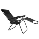 ZUN Infinity Zero Gravity Chair Pack 2, Outdoor Lounge Patio Chairs with Pillow and Utility Tray 96615684