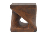 MGO Twist Shape Side Table, Wood-like texture, 	antique brown Color N770P212233A