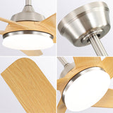52 Inch Modern Ceiling Fan with Dimmable LED Light and Remote Control 5 ABS Blades 3 Color W934P230375