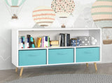 Kids bookcase with Collapsible Fabric Drawers, Children's Book Display, Toy Storage Cabinet 15986416