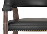 Gorman Dining and Game Chair in Walnut with Black Faux Leather B050P412222