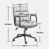 Office Chair,Mid Back Home Office Desk Task Chair with Wheels and Arms Ergonomic PU Leather Computer W1143133924