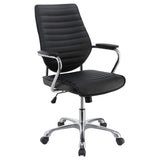 Black and Chrome Height Adjustable Swivel Office Chair B062P153797