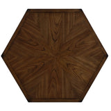 ZUN 2 Tier Retro Hexagon Living Room Solid Wood Coffee Table with Shelf & Drawer, 36'' Mid-Century W1202P163995