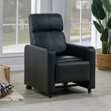 Black Upholstered Push-Back Recliner B062P145564