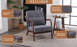 Mid-Century Modern Accent Chair, Arm Chair Living Room Chairs Pillow Upholstered Reading Chair W2989P295372