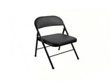 Deluxe Vinyl Padded Seat and Back Folding Chair, Black 17022549