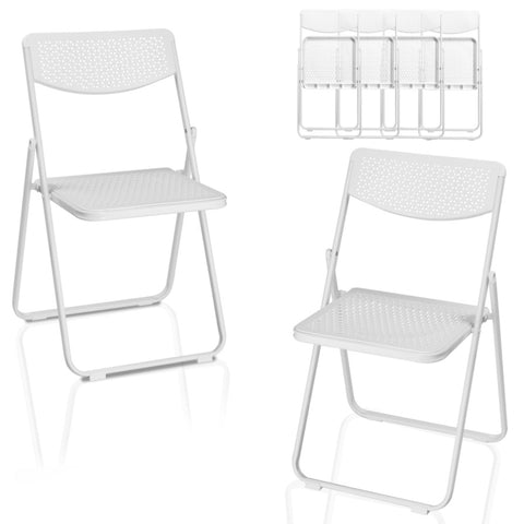 ZUN 6 Pack Plastic Folding Chairs, Lightweight Stackable Commercial Chairs, Portable Event Seats Indoor 33414404