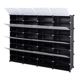 ZUN 8-Tier Portable 64 Pair Shoe Rack Organizer 32 Grids Tower Shelf Storage Cabinet Stand Expandable 65115046