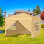 ZUN 3 x 3m Two Doors & Two Windows Practical Waterproof Right-Angle Folding Tent Khaki 82188292