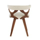Gardenia Mid-Century Modern Dining/Accent Chair with Swivel in Walnut and Cream Fabric by LumiSource B202P223568