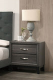 Bedroom Furniture Rustic Grey Oak Simple 1pc Nightstand 2-Drawers Bed Side Table Solidwood B011P248055