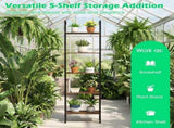 5 Tier Wall Mount Ladder Shelf with Anti-Tipping Kits for Home Office Rustic Brown, 17" x 12" x 70" 06903037