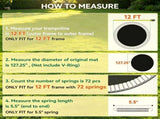 Orange 12' Trampoline Replacement Mat 72 V-Hooks, Fits 5.5" Springs, for Backyard Old Trampoline 30725684