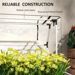 ZUN White mini greenhouse with raised garden bed 59856385