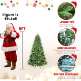 Artificial 5ft Green Christmas Tree with 967PVC/Hard Needle Mixed Branch Tips, memory wireiron 54991929