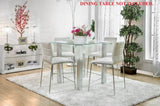 White Color Leatherette 2pcs Counter Dining Chairs Chrome Metal Legs Dining Room Counter B011136661