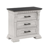 Transitional Style 3-Drawer Night stand Made with Wood in Antique White B009P155296