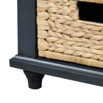 ZUN Rustic Storage Bench with 3 Drawers and 3 Rattan Baskets, Shoe Bench for Living Room, Entryway 78142063